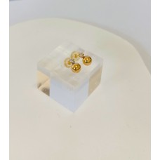 Σκουλαρίκια σε Χρυσό 9Κ - με ζιργκόν και χάντρα 5mm (E315)